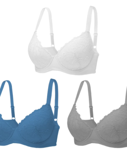 3PC Pack Women Push Up Bra Everyday Underwear Comfortable Lingerie Bralette with Support Anti-Sag