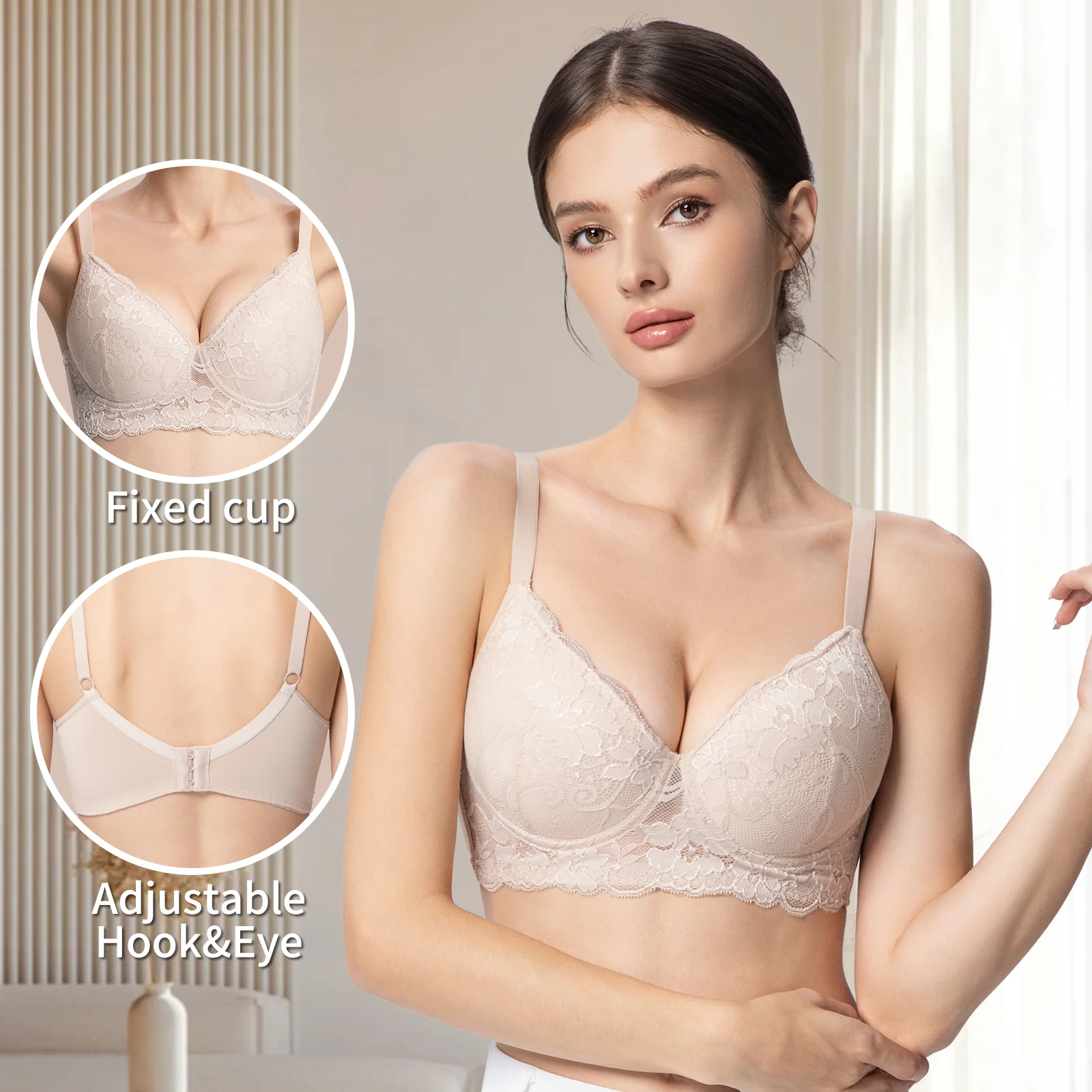 3PC Pack Women Push Up Bra Everyday Underwear Comfortable Lingerie Bralette with Support Anti-Sag - Image 4
