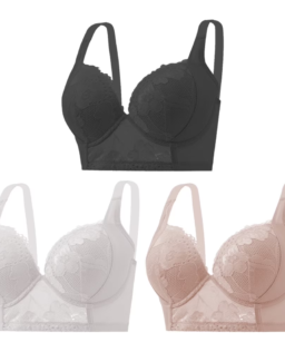 3PC Pack Women Push Up Bra Everyday Underwear Comfortable Lingerie Bralette with Support Anti-Sag