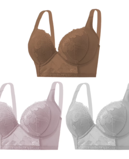 3PC Pack Women Push Up Bra Everyday Underwear Comfortable Lingerie Bralette with Support Anti-Sag