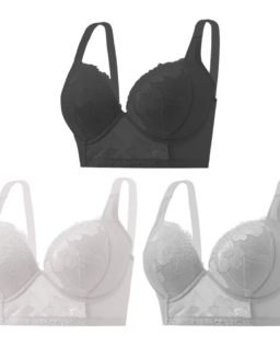 3PC Pack Women Push Up Bra Everyday Underwear Comfortable Lingerie Bralette with Support Anti-Sag