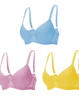 Women's 3-Pack Underwire Push Up Bra Set W-Wire Lace Bralette Black Light Mauve Deep Mauve 32B-40C