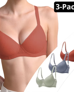 Women's 3-Pack Underwire Push Up Bra Set W-Wire Lace Bralette Black White Nude 32B-40C