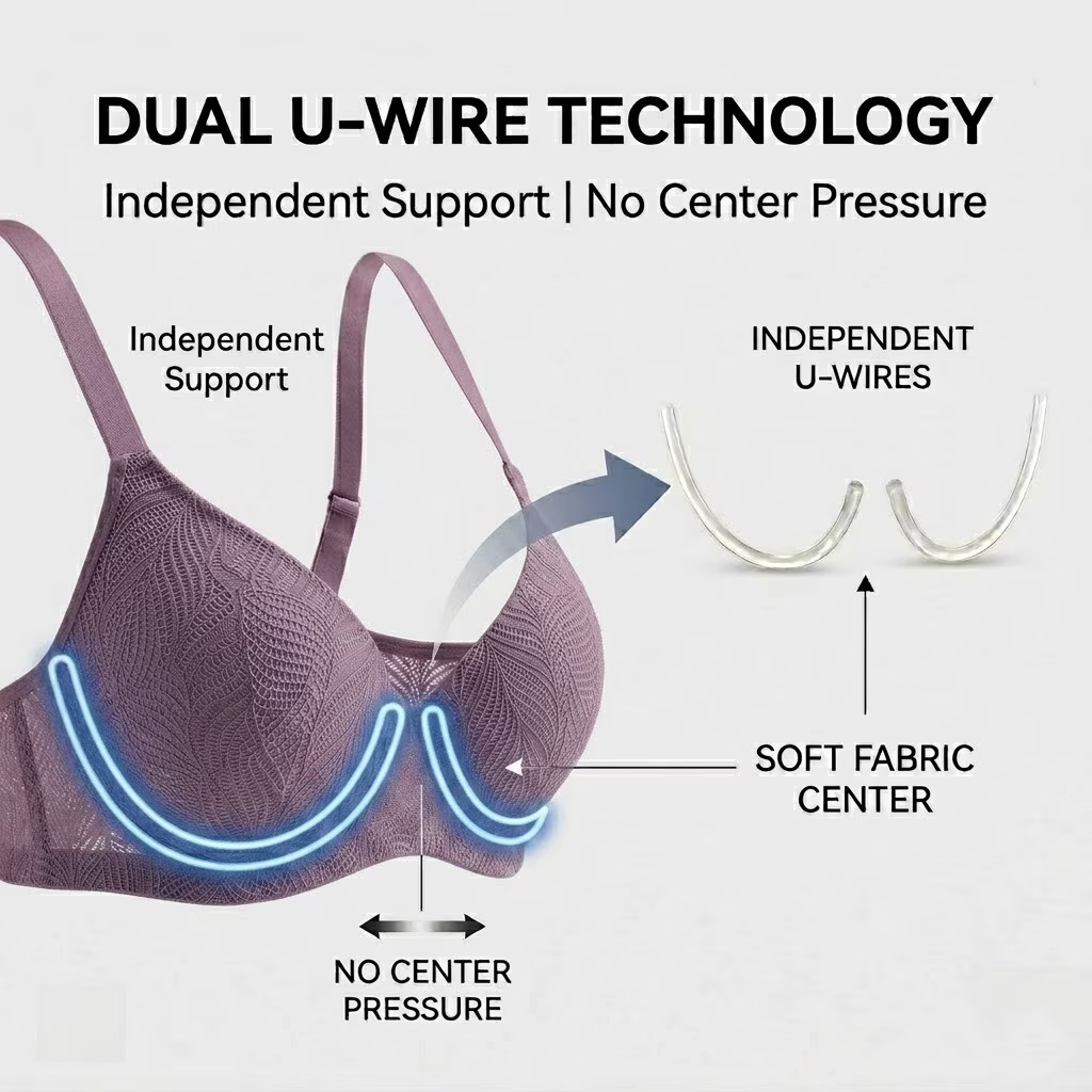 Women's Bra 3-Pack Set, Elegant Jacquard Cups, Underwire Support, Breathable Mesh Wings, Classic Neutrals Elegant Bean Paste 32B-40C - Image 2