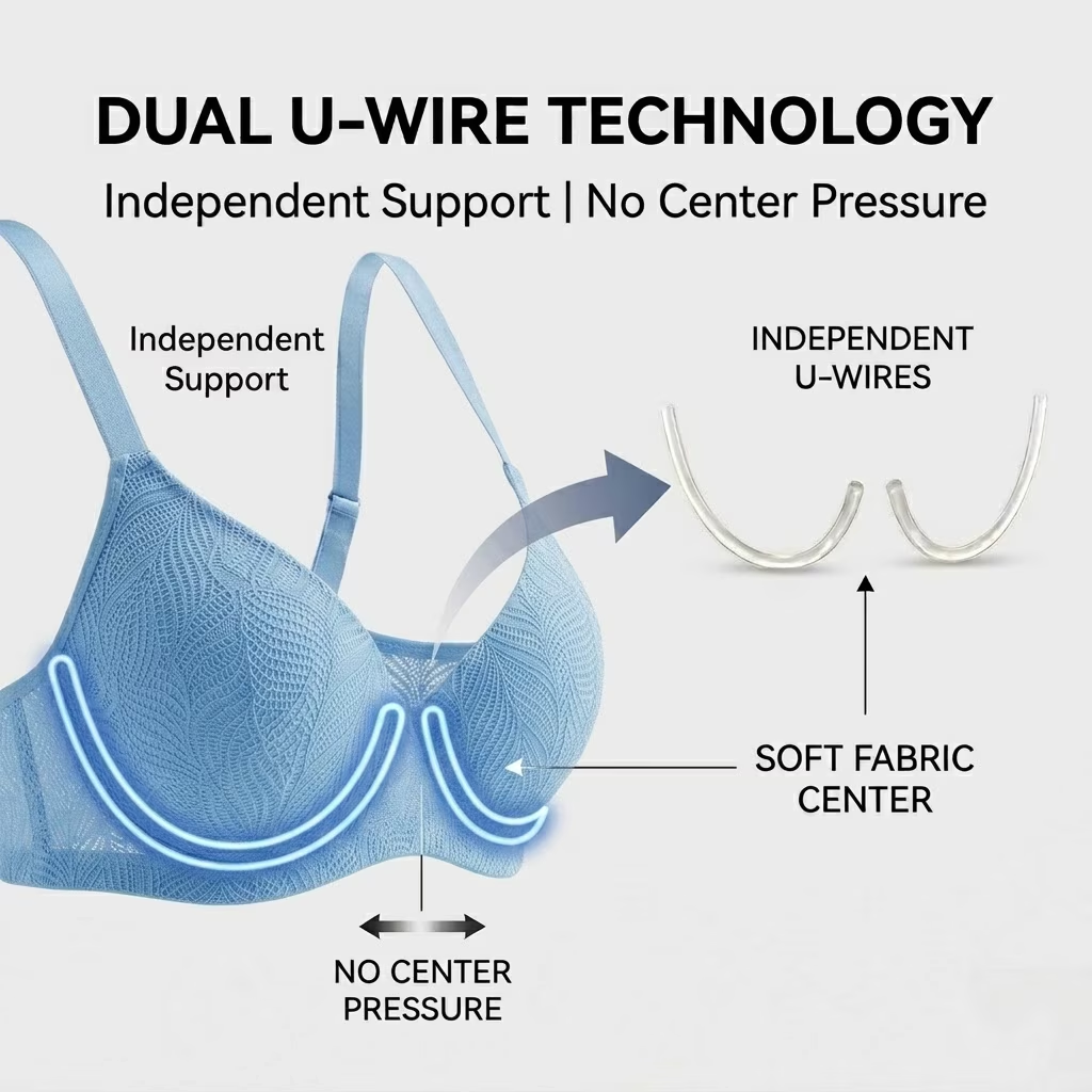 Women's Bra 3-Pack Set, Elegant Jacquard Cups, Underwire Support, Breathable Mesh Wings, Vibrant Dopamine Colors Yellow Pink Blue 32B-40C - Image 2