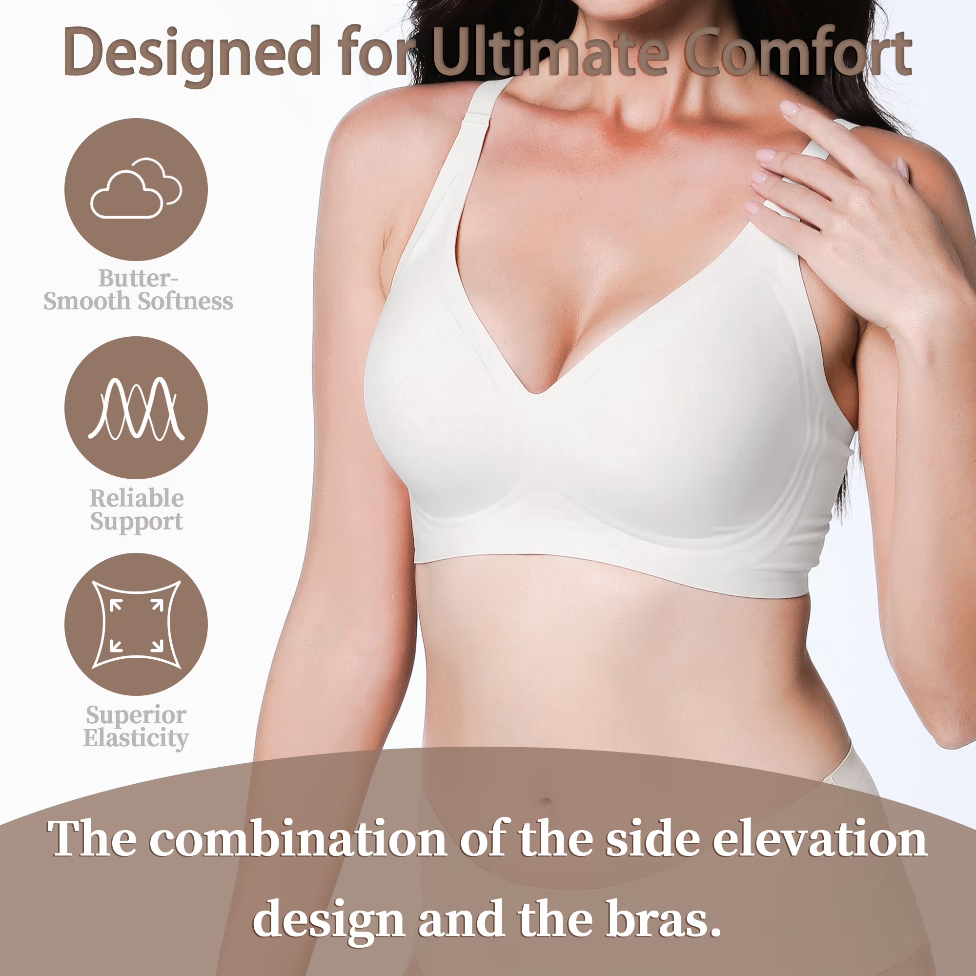 Women's Jelly Gel Bra, Seamless Wireless Full-Coverage T-Shirt Bra with Gentle Lift, Wirefree Everyday Support, S-3XL Qeldulk - 图片 3