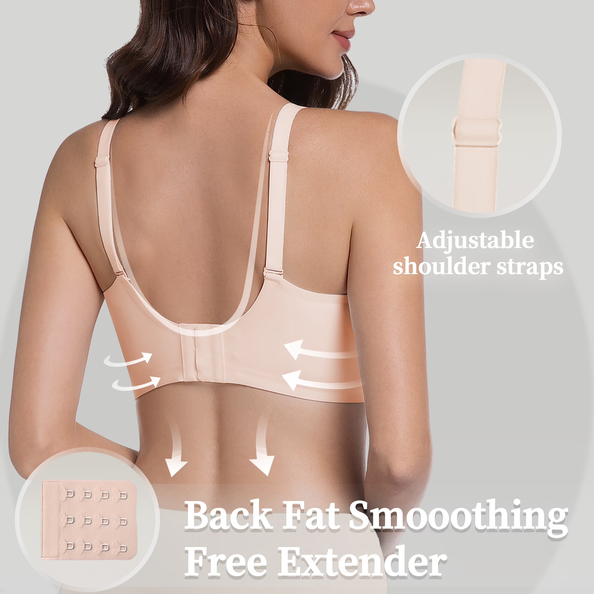 Women's Jelly Gel Bra, Seamless Wireless Full-Coverage T-Shirt Bra with Gentle Lift, Wirefree Everyday Support, S-3XL Qeldulk - 图片 4