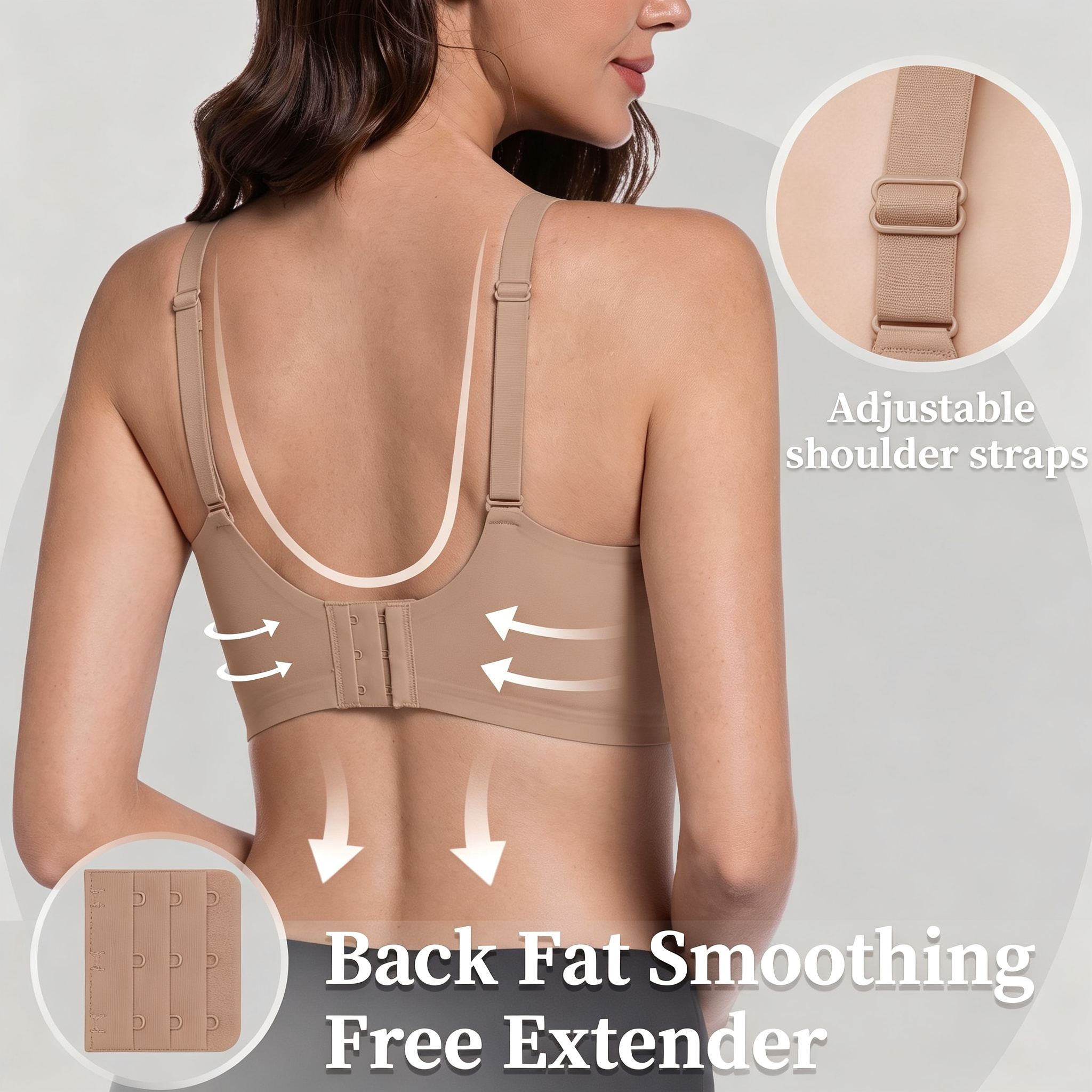 Women's Jelly Gel Bra, Seamless Wireless Full-Coverage T-Shirt Bra with Gentle Lift, Wirefree Everyday Support, S-3XL Qeldulk - 图片 3