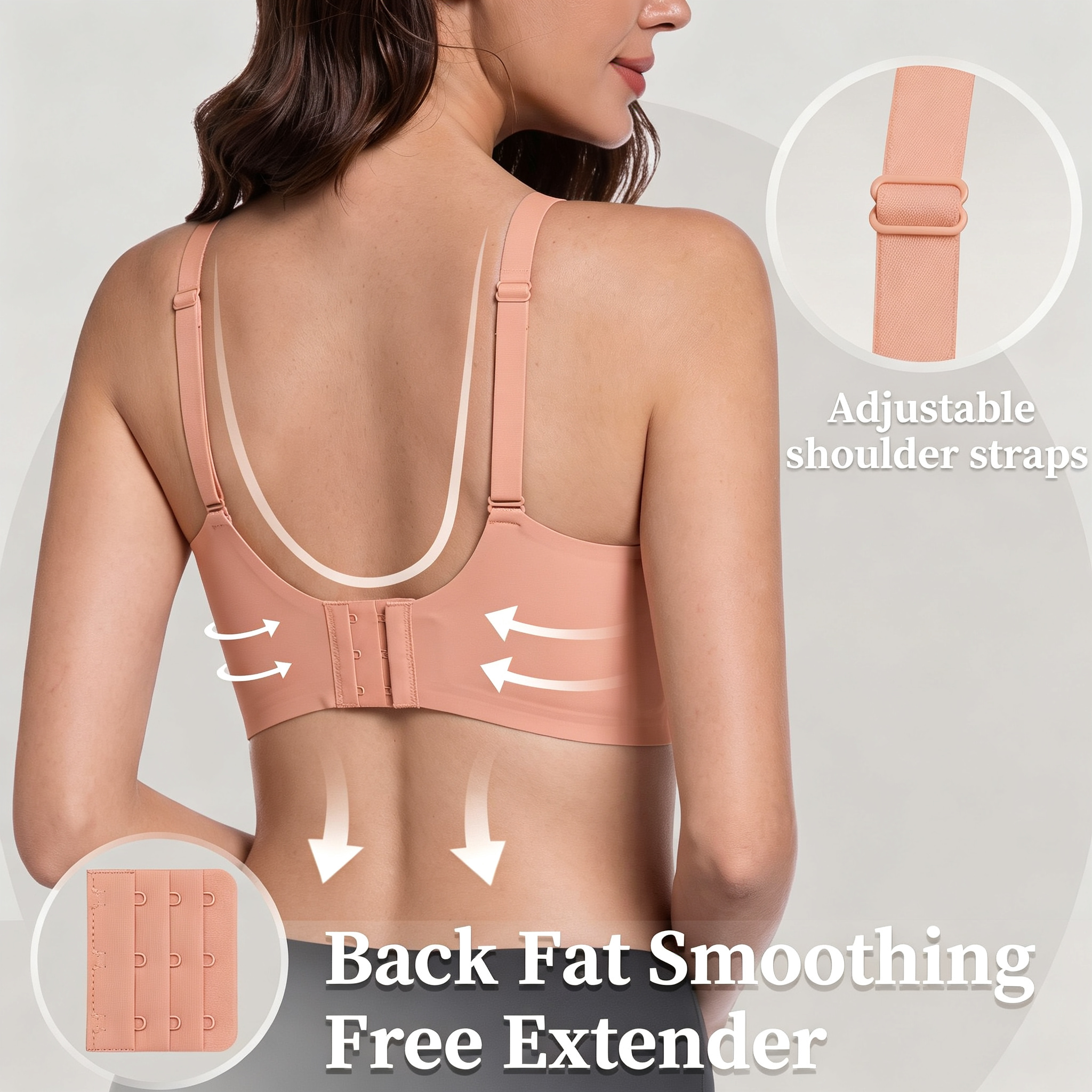 Women's Jelly Gel Bra, Seamless Wireless Full-Coverage T-Shirt Bra with Gentle Lift, Wirefree Everyday Support, S-3XL Qeldulk - 图片 3