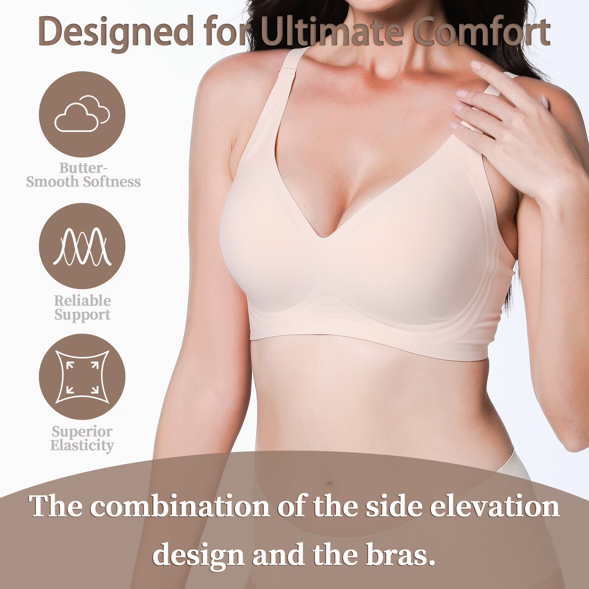 Women's Jelly Gel Bra, Seamless Wireless Full-Coverage T-Shirt Bra with Gentle Lift, Wirefree Everyday Support, S-3XL Qeldulk - 图片 5