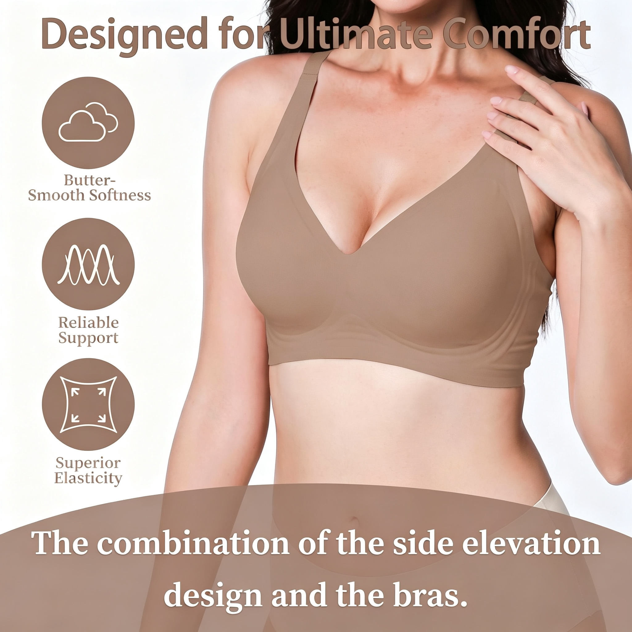 Women's Jelly Gel Bra, Seamless Wireless Full-Coverage T-Shirt Bra with Gentle Lift, Wirefree Everyday Support, S-3XL Qeldulk - 图片 4
