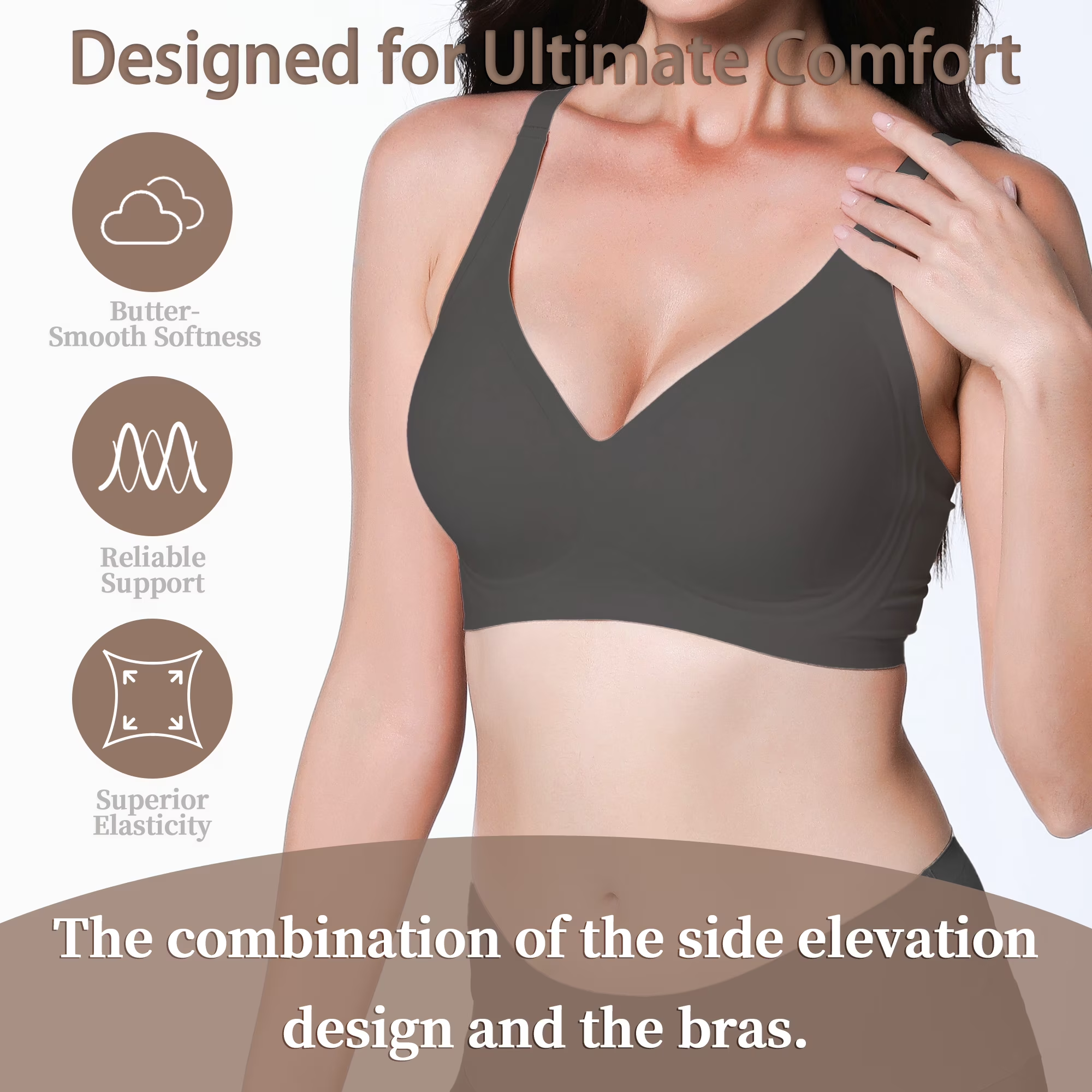 Women's Jelly Gel Bra, Seamless Wireless Full-Coverage T-Shirt Bra with Gentle Lift, Wirefree Everyday Support, S-3XL Qeldulk - 图片 4