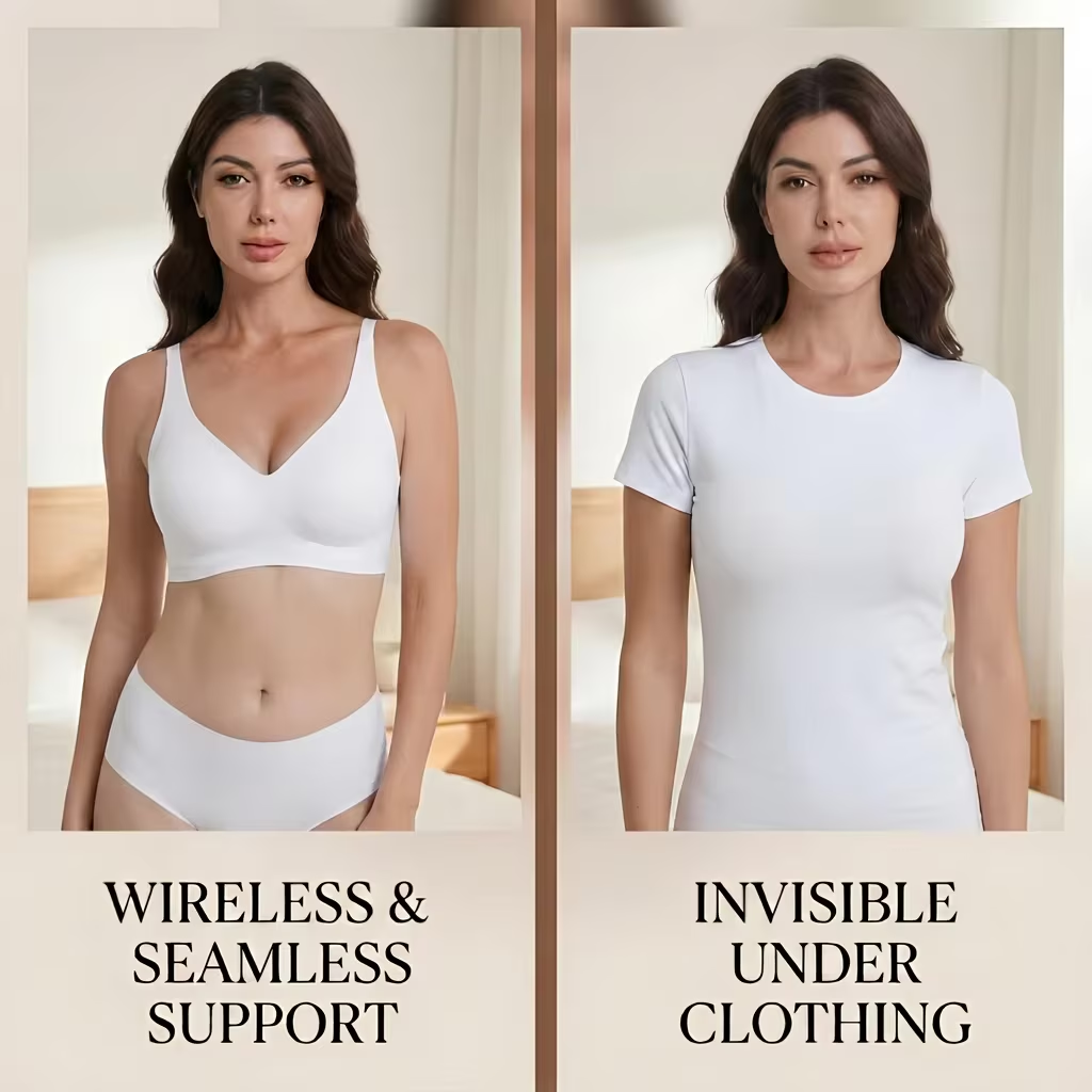 Women's Jelly Gel Bra, Seamless Wireless Full-Coverage T-Shirt Bra with Gentle Lift, Wirefree Everyday Support, S-3XL Qeldulk - 图片 5