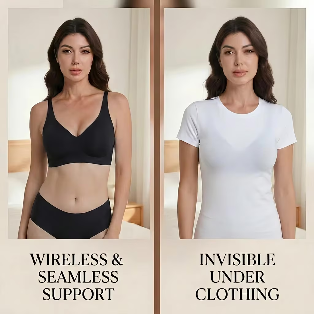 Women's Jelly Gel Bra, Seamless Wireless Full-Coverage T-Shirt Bra with Gentle Lift, Wirefree Everyday Support, S-3XL Qeldulk - 图片 6