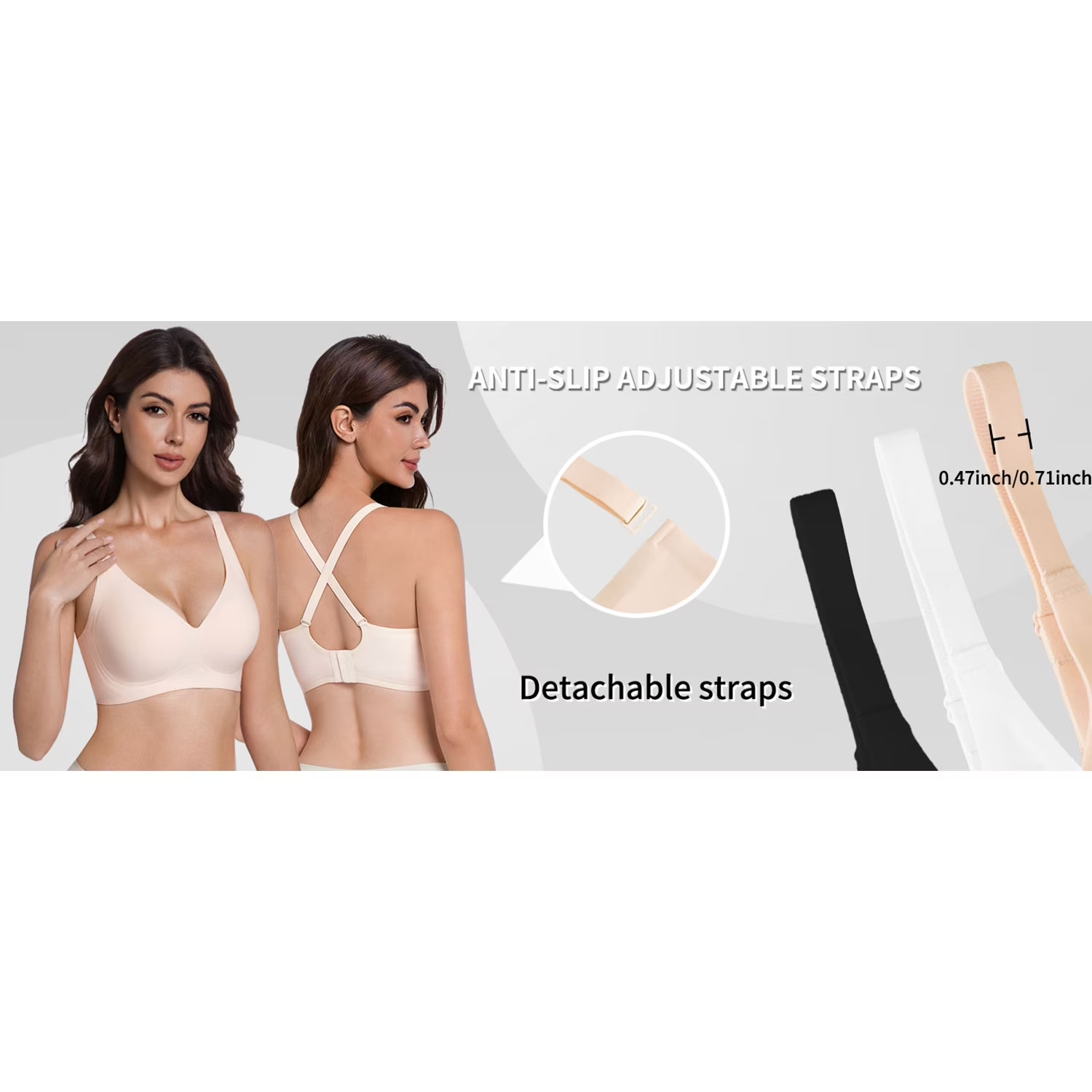 Women's Jelly Gel Bra, Seamless Wireless Full-Coverage T-Shirt Bra with Gentle Lift, Wirefree Everyday Support, S-3XL Qeldulk - 图片 7