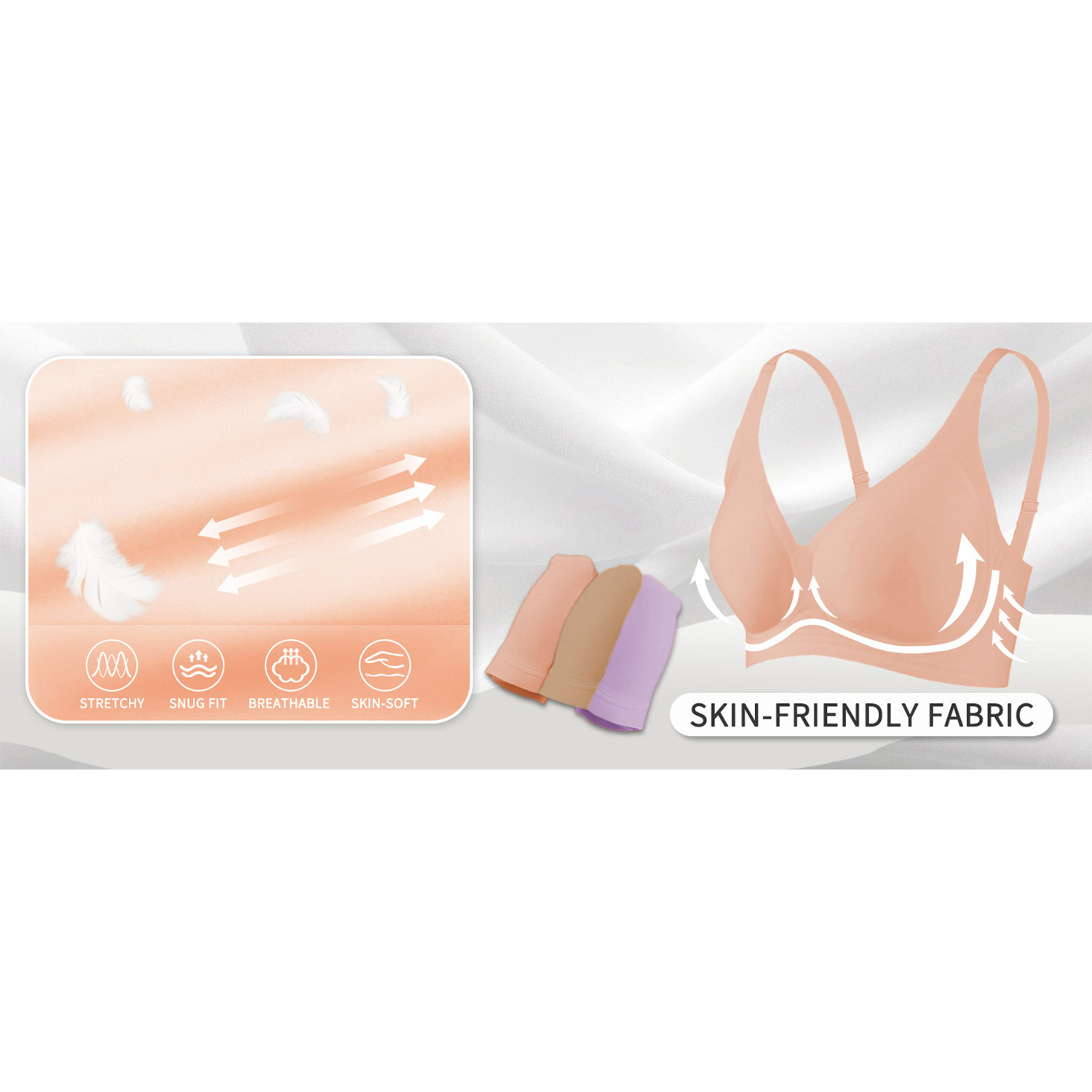 Women's Jelly Gel Bra, Seamless Wireless Full-Coverage T-Shirt Bra with Gentle Lift, Wirefree Everyday Support, S-3XL Qeldulk - 图片 9