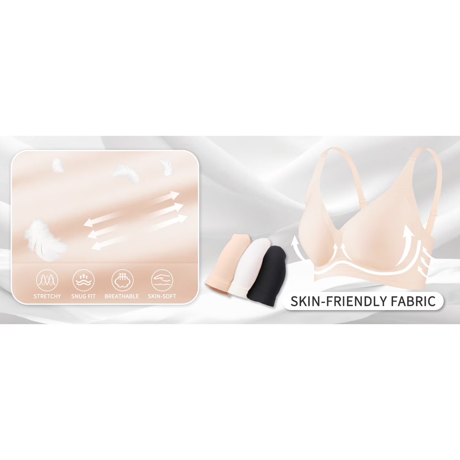 Women's Jelly Gel Bra, Seamless Wireless Full-Coverage T-Shirt Bra with Gentle Lift, Wirefree Everyday Support, S-3XL Qeldulk - 图片 9